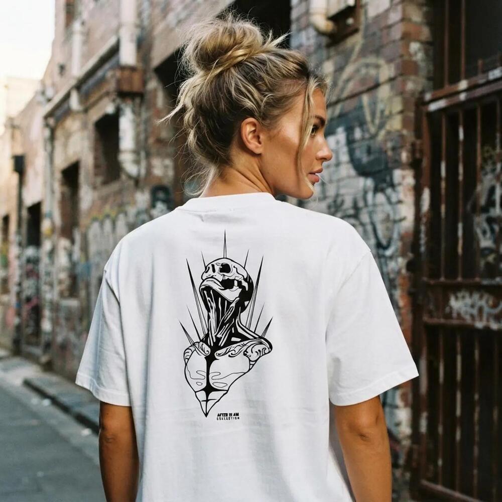 Unraveled  Organic Cotton T-Shirt Gothic Skull Streetwear Tee